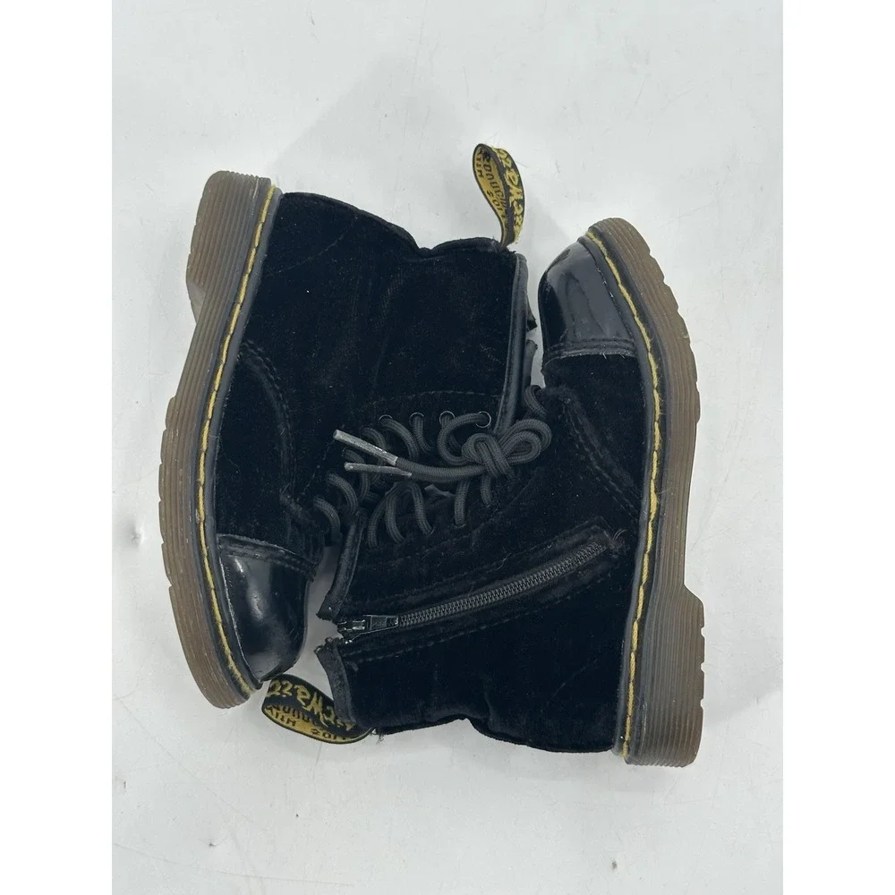 Dr. Martens Bunny Lace Up Zip Boots‎ Toddler Size 7 Black